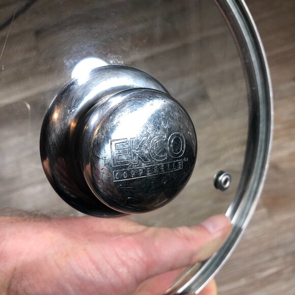 EKCO Copperelle Stainless Steel Glass 8.25" OD 7.625" ID Replacement Lid - Picture 3 of 5